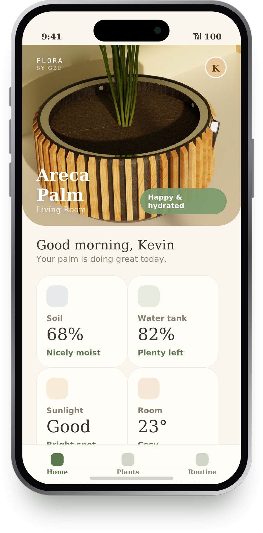 Flora companion app on iPhone